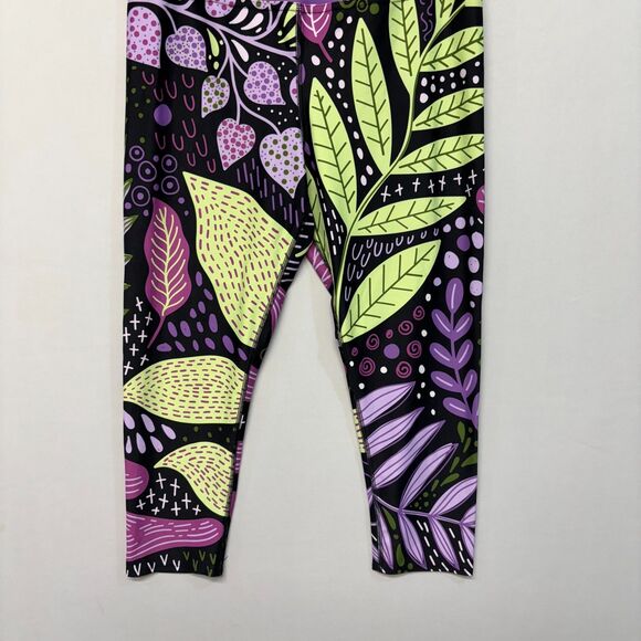 Loony Legs Women Leggings Size XL X-Large Colorful Artsy Floral D044 -9 - Picture 12 of 16